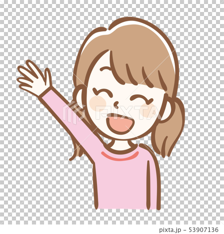 挙手する女の子のイラスト 53907136