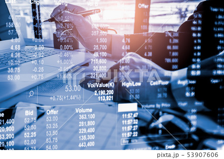 Stock market or forex trading graph and candlestic 53907606