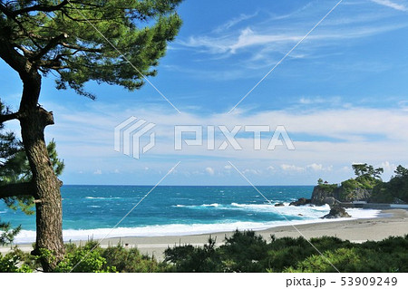四国 高知県 青空の桂浜 四国 高知県 青空の桂浜 53909249