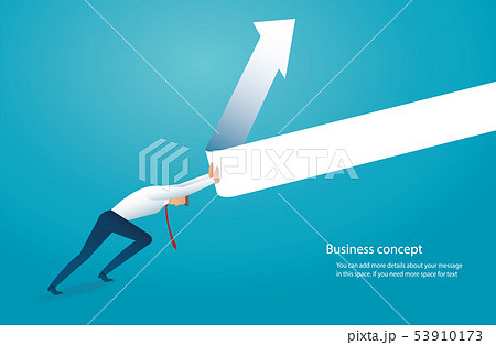 Businessman Try To Lift The Arrow Upのイラスト素材