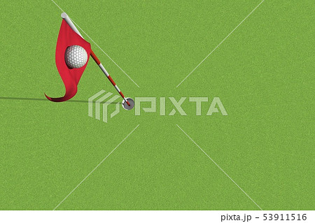 ゴルフ(ホールインワン手前) 53911516