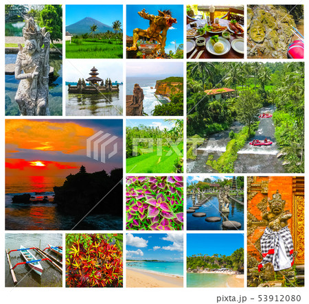 The collage on the theme of Bali, Indonesia 53912080