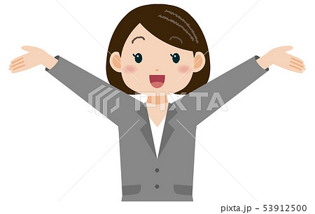 Woman In Suit Spreading Hands Stock Illustration