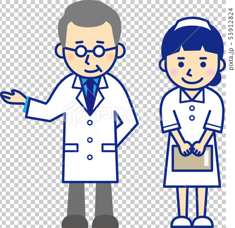 医師と看護師 健康診断のイラスト素材