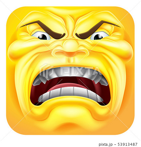 Angry Emoji Emoticon 3d Icon Cartoon Characterのイラスト素材