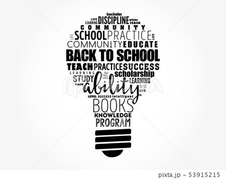 Back to School bulb word cloud Back to School bulb word cloud 53915215