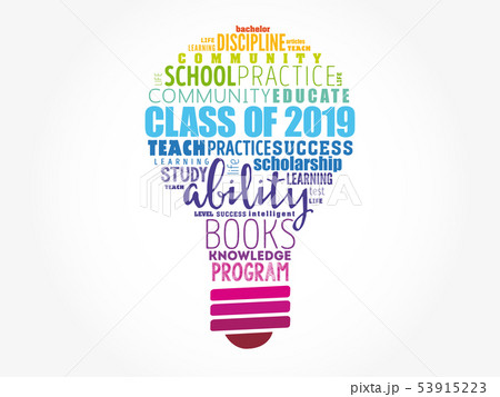 CLASS OF 2019 bulb word cloud CLASS OF 2019 bulb word cloud 53915223