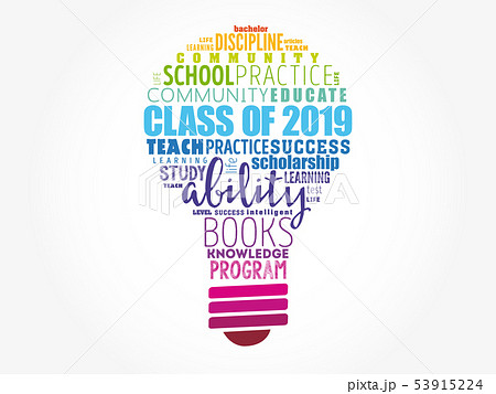 CLASS OF 2019 bulb word cloud CLASS OF 2019 bulb word cloud 53915224