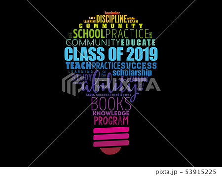 CLASS OF 2019 bulb word cloud CLASS OF 2019 bulb word cloud 53915225