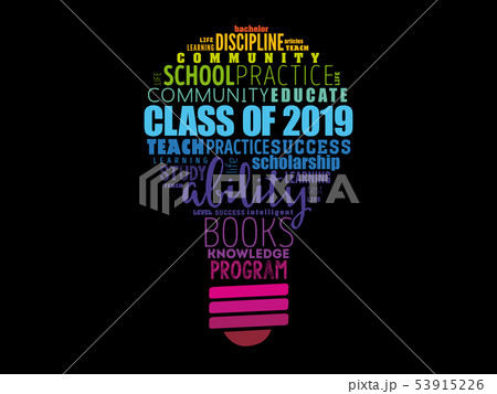 CLASS OF 2019 bulb word cloud CLASS OF 2019 bulb word cloud 53915226