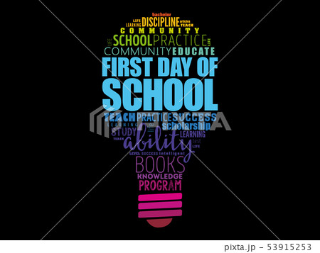 First day of school bulb word cloud 53915253