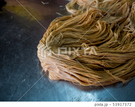 Roti Saimai or Thai cotton candy burrito pancake Roti Saimai or Thai cotton candy burrito pancake 53917372