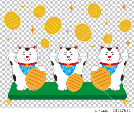 Cat beckoning cat cushion oval 53917682