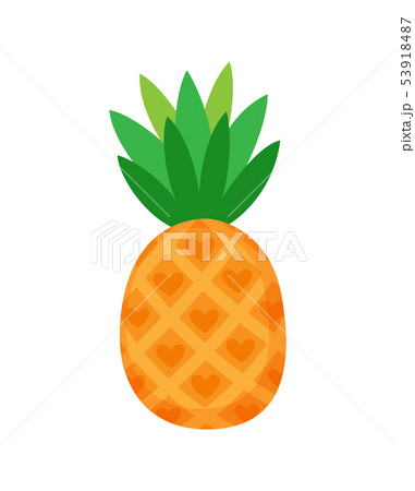 Pineapple with Foliage, Isolated Icon of Fruit 53918487