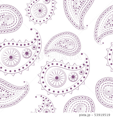 Simple Paisley Seamless Pattern In Flat Style Stock Illustration - Download  Image Now - Paisley Pattern, Simplicity, Vector - iStock
