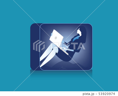 Businesswoman working in narrow. Concept business Businesswoman working in narrow. Concept business 53920974