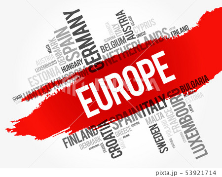 Europe List of cities word cloud collage Europe List of cities word cloud collage 53921714