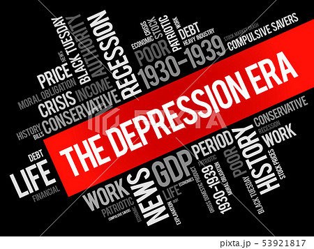 The Depression Era word cloud collage 53921817