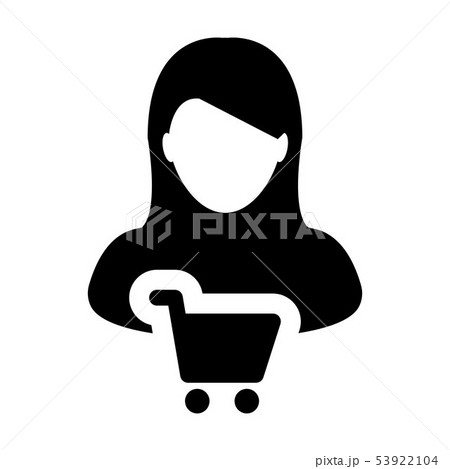 eCommerce icon vector with female customer person 53922104