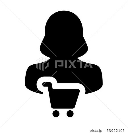 Retail icon vector with female customer person 53922105