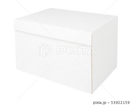White cardboard box isolated on white background White cardboard box isolated on white background 53922159