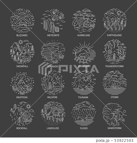 Natural disaster icons collection Natural disaster icons collection 53922503
