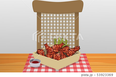 fried chicken on the wooden table fried chicken on the wooden table 53923369