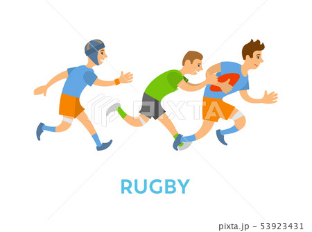 Rugby Sports, Youth Running with Ball and Chasing 53923431