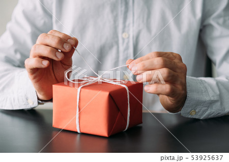 corporate birthday party business man red gift box corporate birthday party business man red gift box 53925637