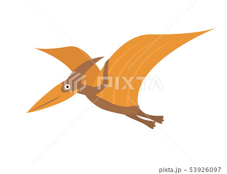 Pterosaur flat style icon. Isolated on white background. Vector illustration 53926097