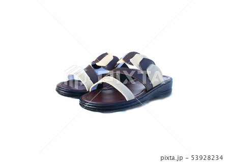 Leather sandals on isolated white Leather sandals on isolated white 53928234