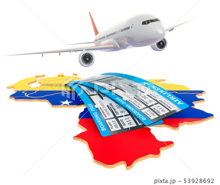 Flights to Venezuela concept. 3D rendering 53928692