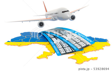 Flights to Ukraine concept. 3D rendering 53928694