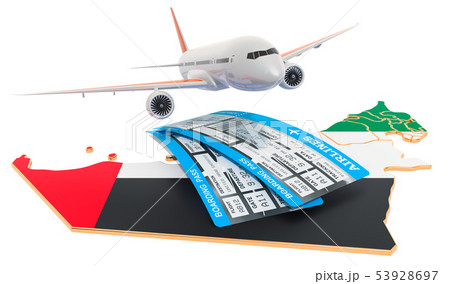 Flights to the UAE concept. 3D rendering 53928697