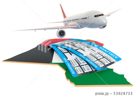 Flights to Kuwait concept. 3D rendering 53928733