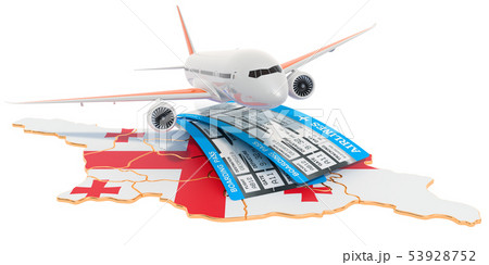 Flights to Georgia concept. 3D rendering 53928752