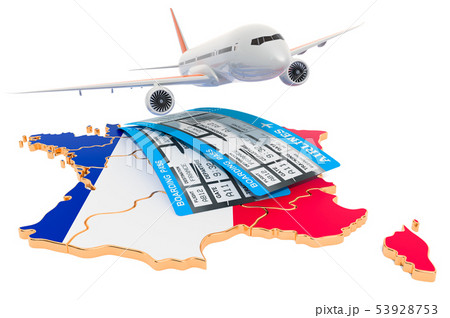 Flights to France concept. 3D rendering 53928753