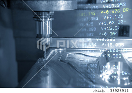 Abstract scene of CNC milling machine . 53928911