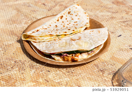 Delicious fried pancakes with meat filling Delicious fried pancakes with meat filling 53929051
