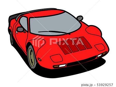 イタリアンヒストリッククーペ 赤色 自動車イラストのイラスト素材