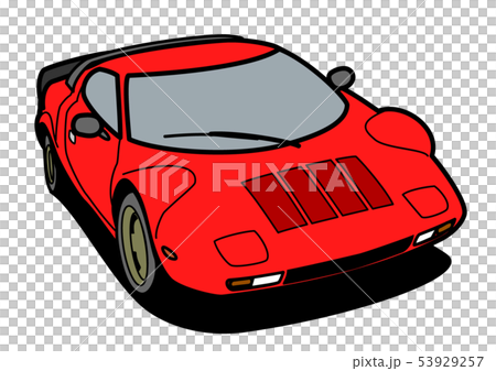 イタリアンヒストリッククーペ　赤色　自動車イラスト 53929257