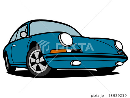 ジャーマンヒストリックスポーツ 青色 自動車イラストのイラスト素材