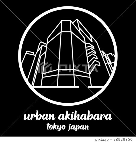 Circle icon line urban Akihabara. vector EPS10 53929350