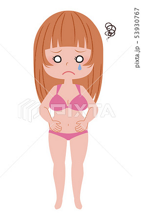 肥満に悩む水着姿の若い女性 53930767