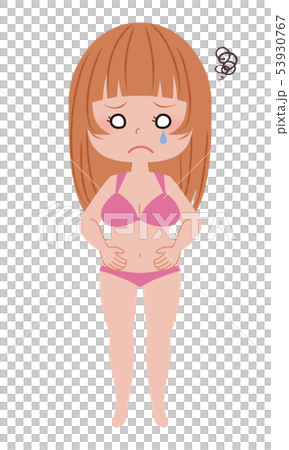 肥満に悩む水着姿の若い女性 53930767
