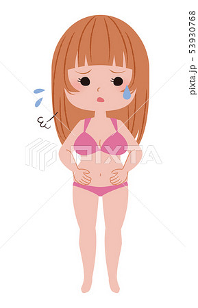 肥満に悩む水着姿の若い女性 53930768