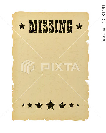Old ripped missing paper poster. Wild west style 53931491