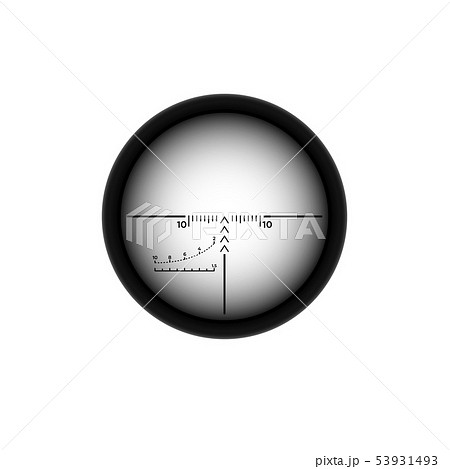 Sniper scope crosshairs. Rifle aim icon. Weapon 53931493