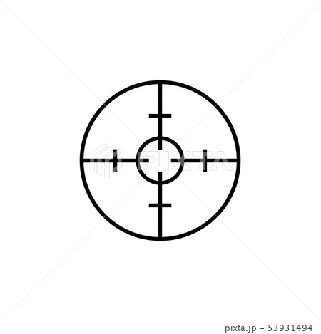 Simple sniper rifle aim target. AR crosshairs. Gun 53931494