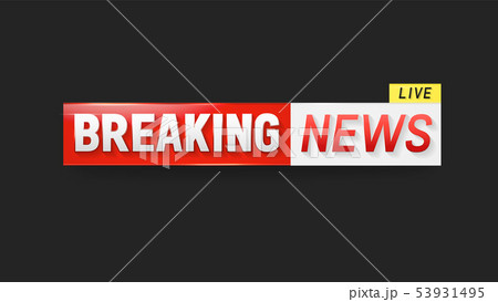 Breaking news live banner. Hot news announcement 53931495